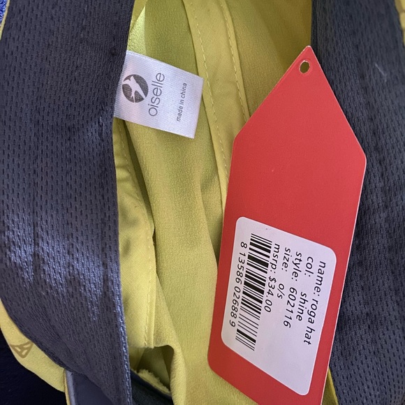 Oiselle Reflective Pocket Roga Hat, One Size, Shine Yellow - Picture 6 of 6